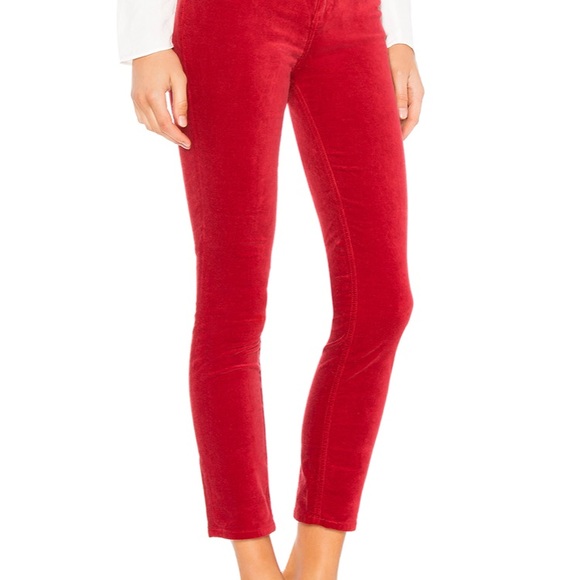 HIGH RISE VELVET SKINNY IN CHILI PEPPER - Picture 3 of 4